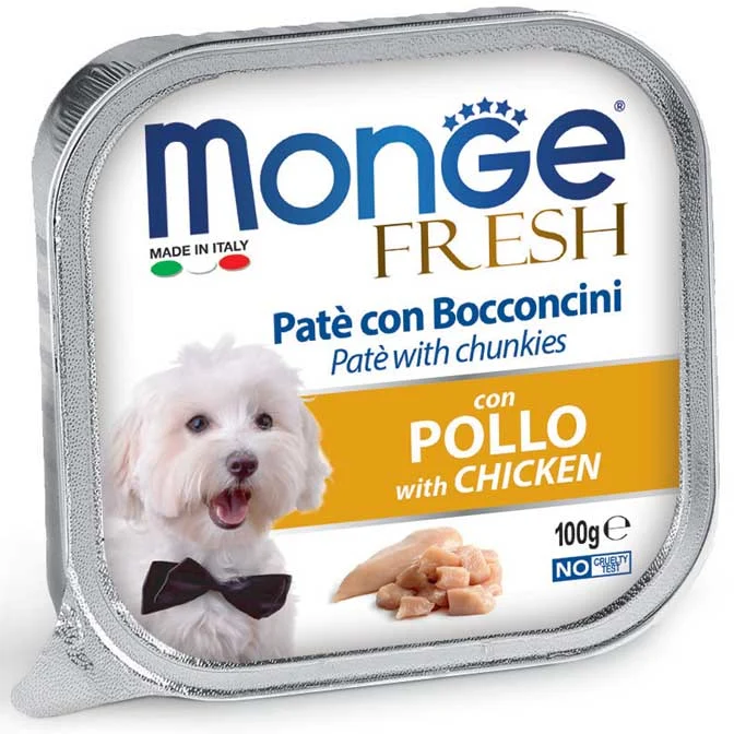 מונג פרש פטה נתחי עוף 100 גרם - MONGE FRESH PATE CHICKEN 100G