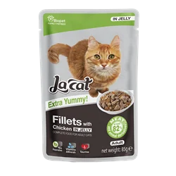 פאוץ לה קט פילה עם עוף בג'לי 85 גרם - LA CAT POUCH FILLET CHICKEN IN SAUCE 85G